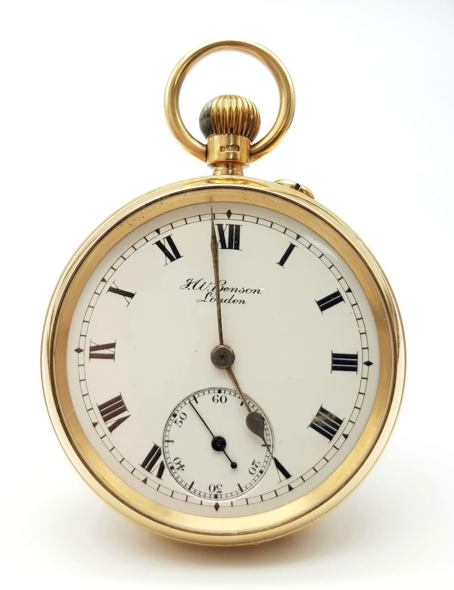 A J.W.BENSON 9K GOLD WATCH DATED 1927 AND BEING IN VERY NICE CONDITION IN ITS ORIGINAL