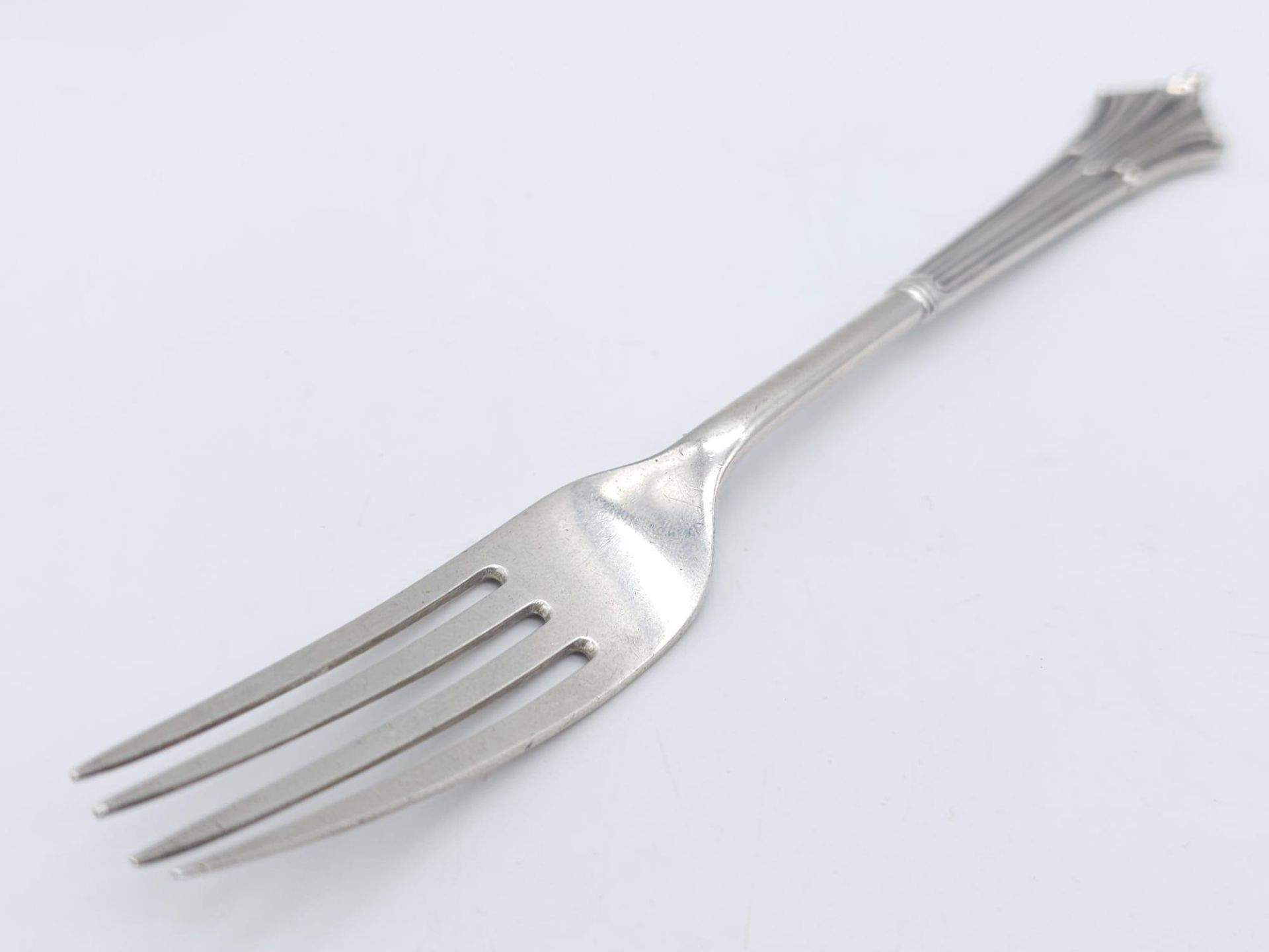 2X Antique sterling silver forks: dessert fork with full Birmingham hallmarks,1890 & super fork with - Bild 2 aus 11