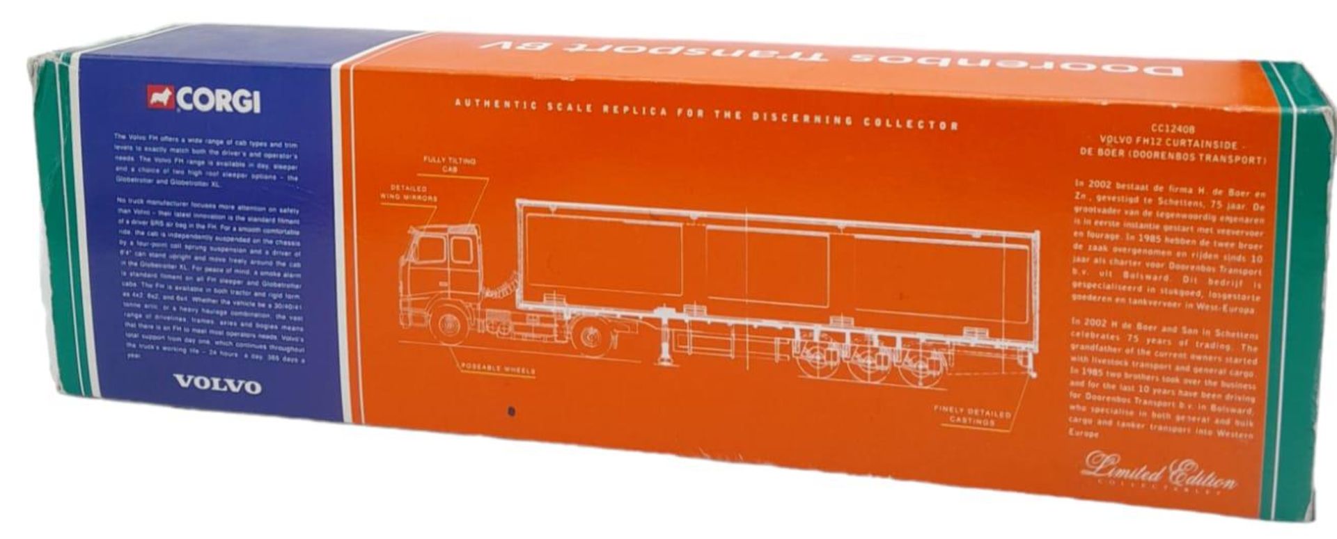 A Limited Edition Die Cast Corgi Volvo Truck and Curtainside Trailer. As new, in box. Scale - 1:50. - Bild 10 aus 10