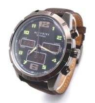 An Excellent Condition Accurist Model 7232 Men’s Digital and Analogue Watch. Bronze Tone. 48mm