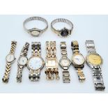 A SELECTION OF 9 TWO-TONE BRACELET WATCHES AF H 2008