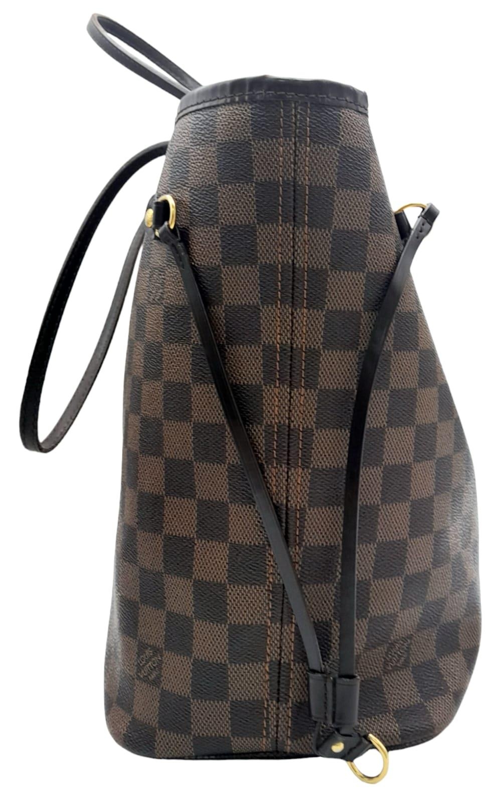 A Louis Vuitton Damier Ebene 'Neverfull' Bag. Leather exterior with gold-toned hardware, two thin - Image 2 of 10