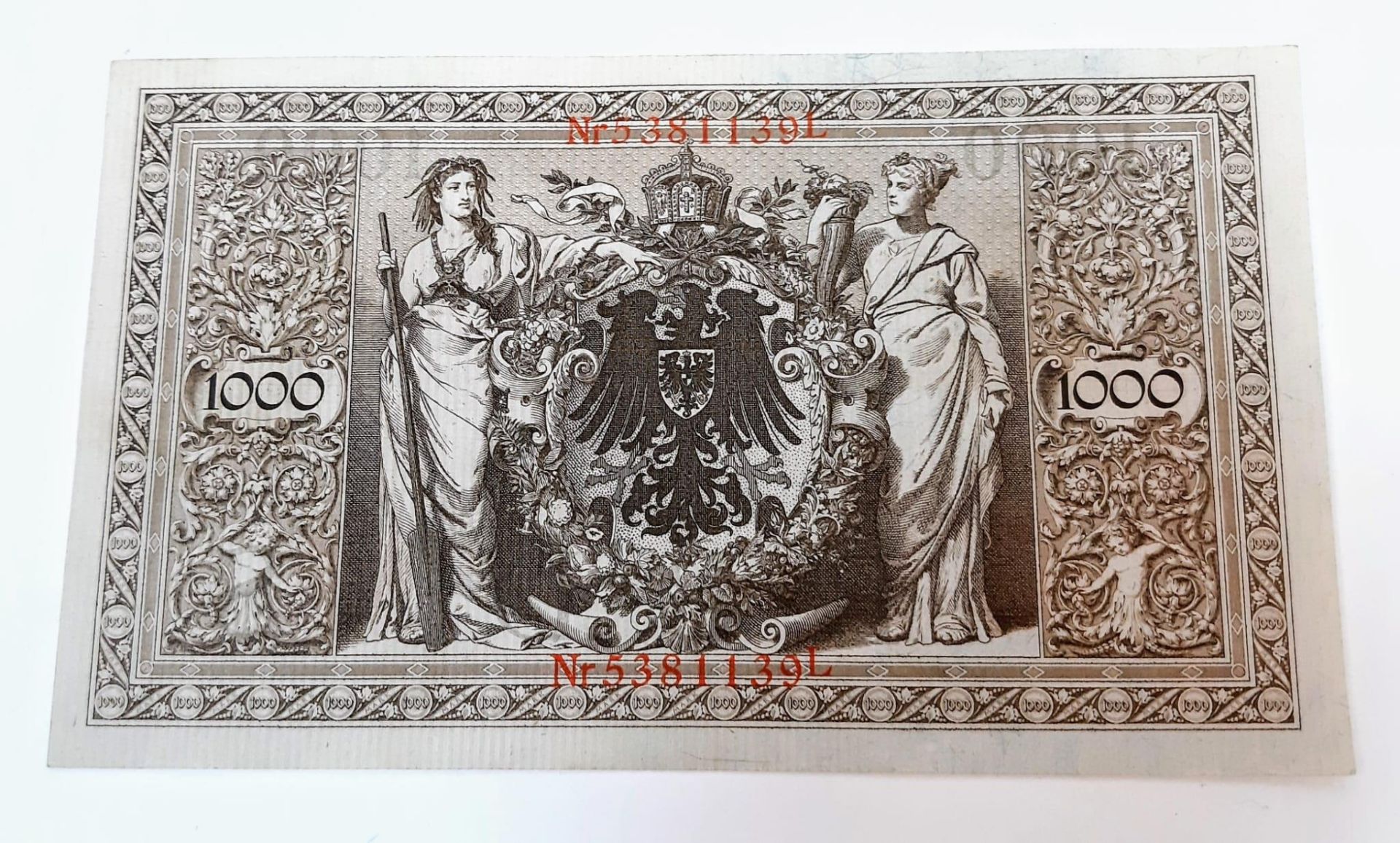 A German 1910 1000 Mark Banknote. In good condition. - Bild 2 aus 2