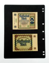Two German 1923 5000 Mark Currency Notes. In excellent condition but please see photos.