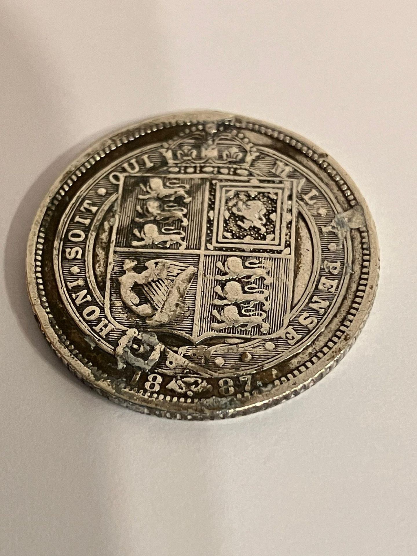 1887 SILVER SIXPENCE. Fair/fine condition. Queen Victoria Golden Jubilee Mintage. Dirty, Could use a