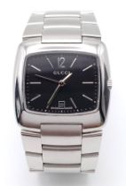 An Excellent Condition Men’s Gucci Stainless Steel Watch Model 8500M. 35mm including Crown. Full