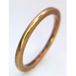 A 22K GOLD FLAT BAND RING . 3.1gms size O