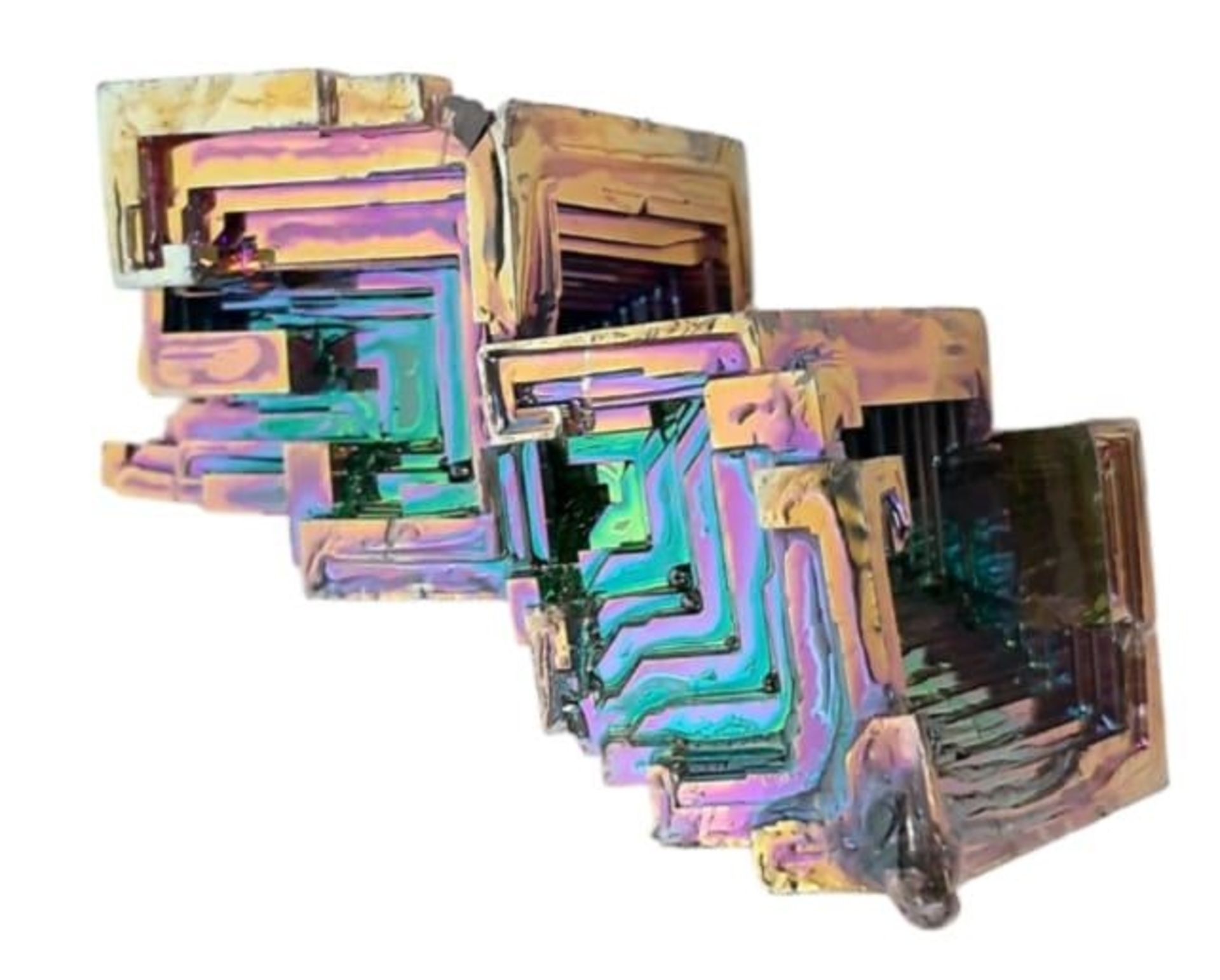 A mesmerising, large, BISMUTH compound crystal, dimensions: 52 x 30 x 30 mm, weight: 82 g. In a - Image 2 of 5