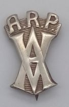 WW2 Hallmarked Silver Vickers Armstrong (British Arms Factory) Air Raid Wardens Badge.