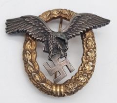 WW2 German Luftwaffe Pilot/Observers Badge Made by A.G.M.u.K. (Arbeitsgemeinschaft Metall und
