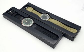 Two Unworn Military Homage Watches Comprising a 1960’s RAF Design Quartz Watch 41mm Including