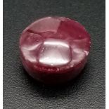 A 6.96 Ct Cabochon Untreated Ruby in Round Shape. IGL&I Certified.
