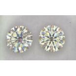 A 2.850ctw Pair of Loose White Moissanite Gemstones. Sealed container with a GLI Certificate. Ref: