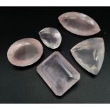 A lot of 98.95Ct Faceted Rose Quartz. Mixed Shapes.