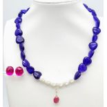 Vintage Style Collection of Sterling Silver Jewellery. Featuring a unique Purple gem stone & pearl