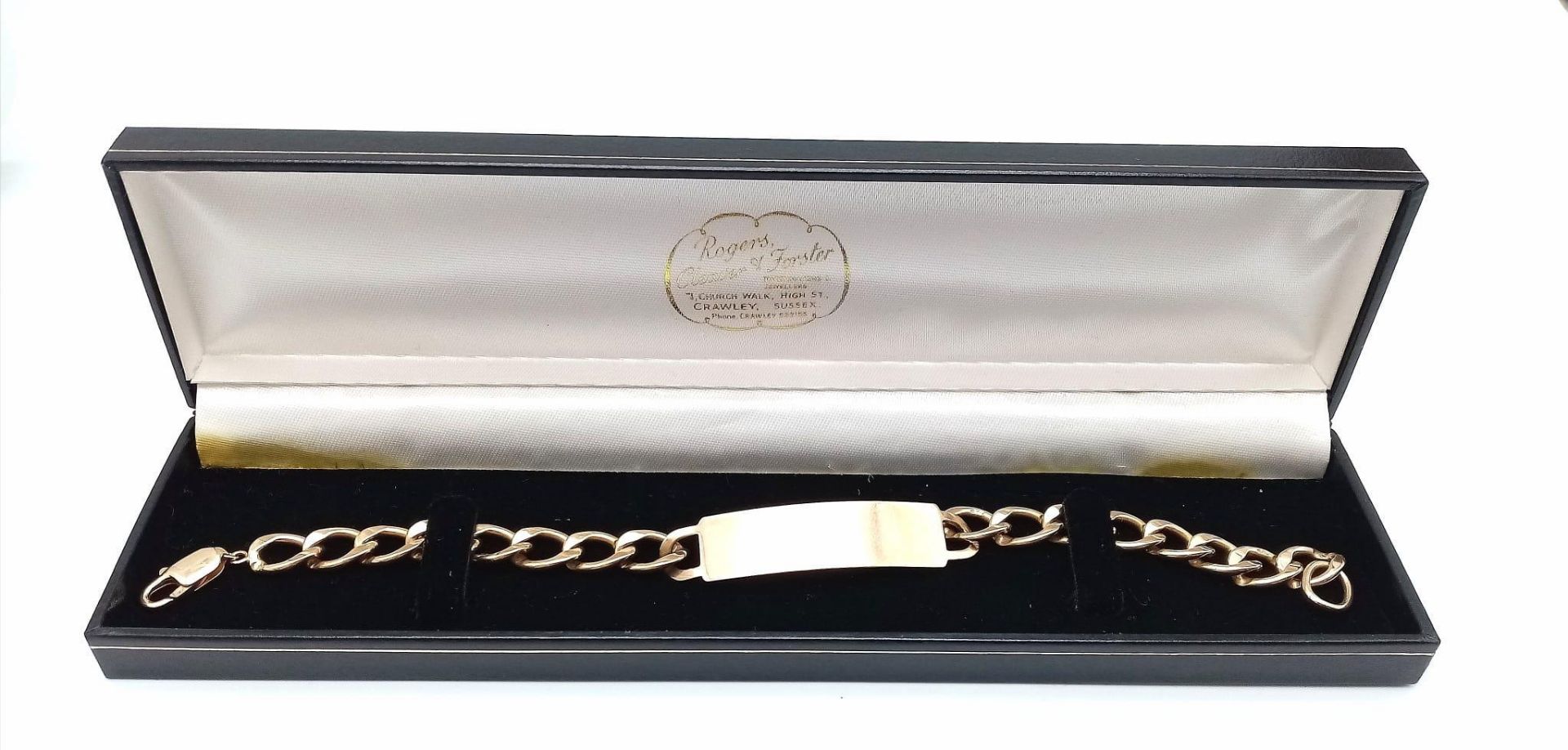 A vintage 9K Gold Curb Chain Men's ID Bracelet. Fully hallmarked, measures 22cm in length. Not - Image 5 of 5