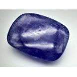 A 22ct Cushion Shaped Tanzanite Cabochon Gemstone. GRS Lab Certified.