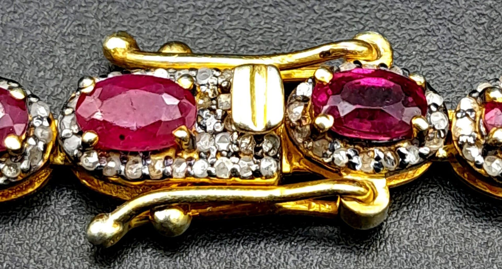 An Asian-Inspired Three Row Ruby and Diamond Necklace -with 33ctw of Rubies and with 3ctw Approx - Image 5 of 9
