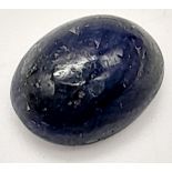 A 3.12ct Untreated Oval Blue Sapphire Cabochon. GRS Lab Certified.