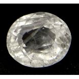 A 0.78ct Madagascar Natural White Sapphire, in the Oval Faceted cut. Comes with the AIG Certificate.