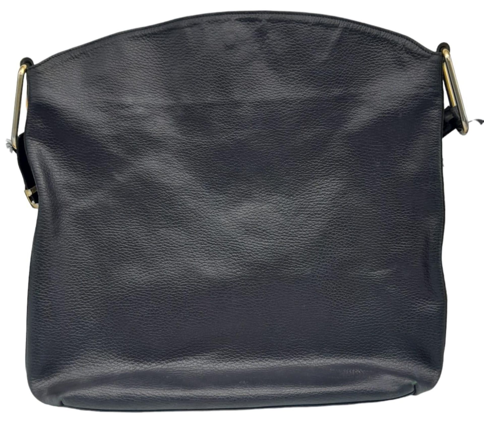 Vintage Gianfranco Ferre Bag. A large, blue leather bag with gold tone hardware. Measures 39cm - Image 2 of 7