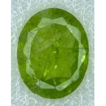 A sealed 5.11ct Burma Untreated Natural Peridot, in the Oval Faceted cut. Comes with the AIG