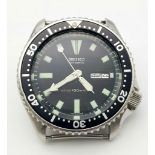 A VINTAGE SEIKO AUTOMATIC DIVERS WATCH WITH DAY AND DATE BOX .. NO STRAP G.W.O.