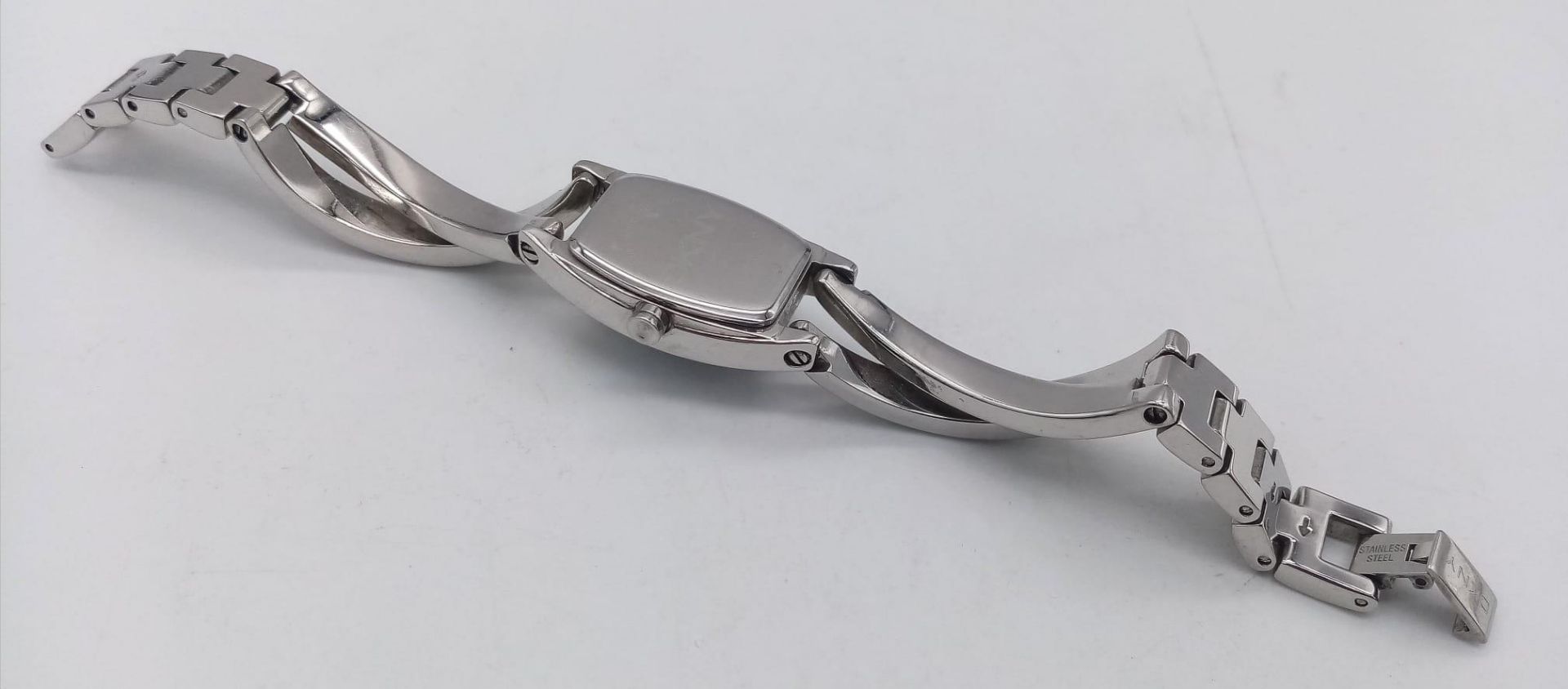 A Designer DKNY Quartz Ladies Watch Stainless steel bracelet and case - 18mm. Black dial. In working - Bild 3 aus 5