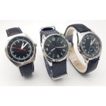 A Parcel of Three Unworn Military Homage Watches Comprising; 1) 1950’s Design British Army Watch (