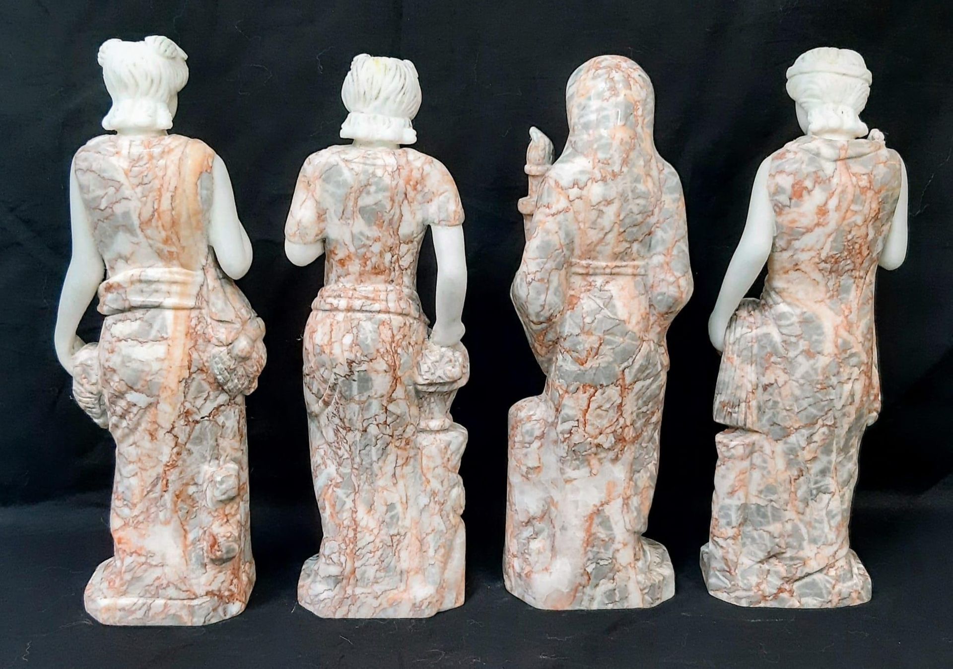 Four Carved Greek/Roman Goddess Marble Statues -Representing the Four Seasons. 31cm tall. Each - Image 3 of 6