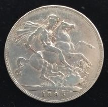 An 1893 Queen Victoria Silver Crown. VF grade but please see photos.