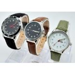 A Parcel of Three Unworn Military Homage Watches Comprising; 1) 1940’s Czechoslovakian Army (