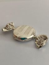 Vintage SILVER PILL BOX In the unusual form of a Wrapped Sweet. Opens and closes perfectly.