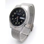 A Vintage West End Watch Company Prima Gents Watch. 21 jewels. Stainless steel bracelet and case -