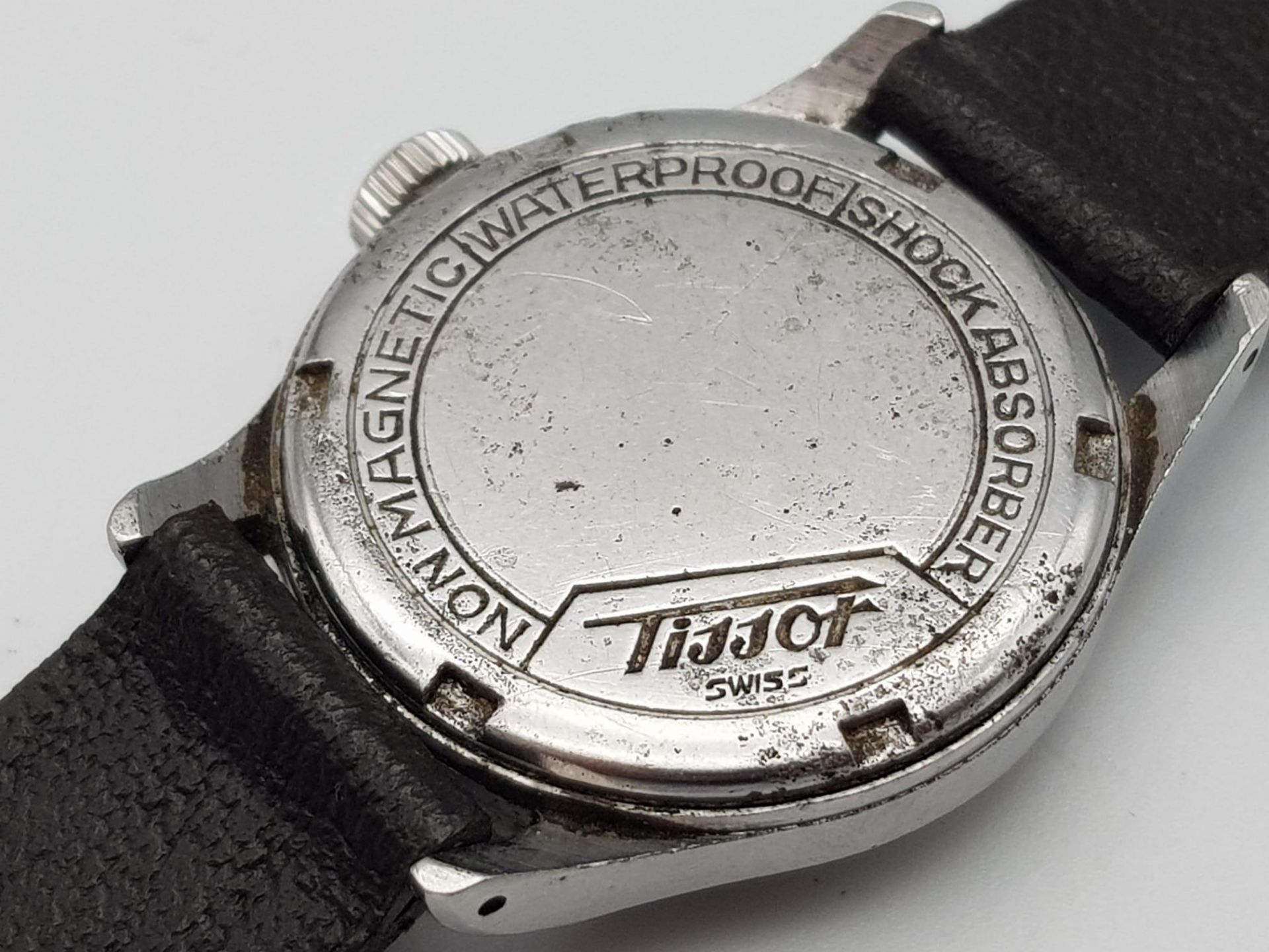 A Vintage Tissot Non-Magnetic Mechanical Gents Watch Black leather strap. Stainless steel case - - Bild 4 aus 5