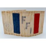 WW2 Free French of the Interior (Resistance) Official Issued Armband. Worn after Liberation to