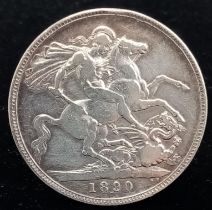 An 1890 Queen Victoria Silver Crown. VF grade but please see photos.