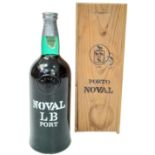 A Large Bottle of Noval LB Port in a Wooden Case - 150cl.