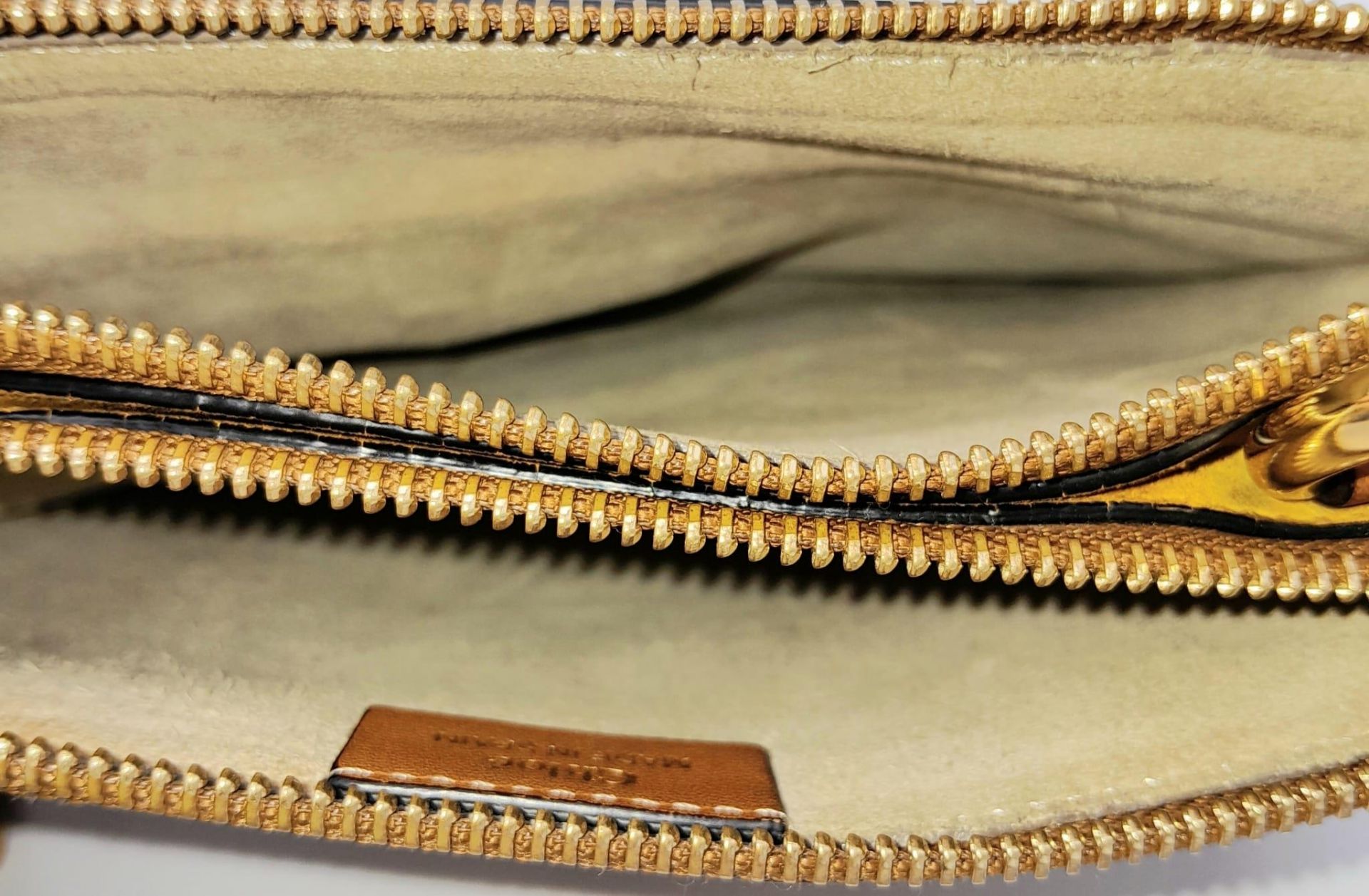 A Chloe Brown and Mustard 'Jane' Shoulder Bag. Leather and suede exterior with gold-toned - Image 6 of 8
