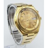 A Wonderful Rare Vintage Seiko Bell-Matic Gents Watch. Gold plated stainless steel bracelet and case