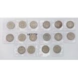 16 Pre 1947 Half crown Silver Coins - From 1920 -36. Missing 1930. All of a good/high grade but