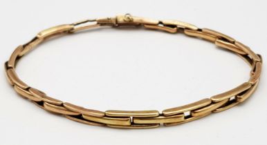 A Vintage 9K Rose Gold Expandable Bar Bracelet. 5.75 weight.