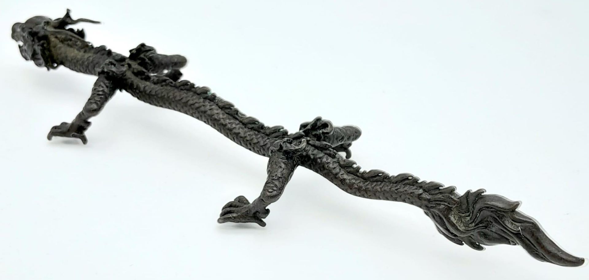 An Antique Japanese Bronze Dragon Ornament 15.5cm Length. - Image 4 of 5