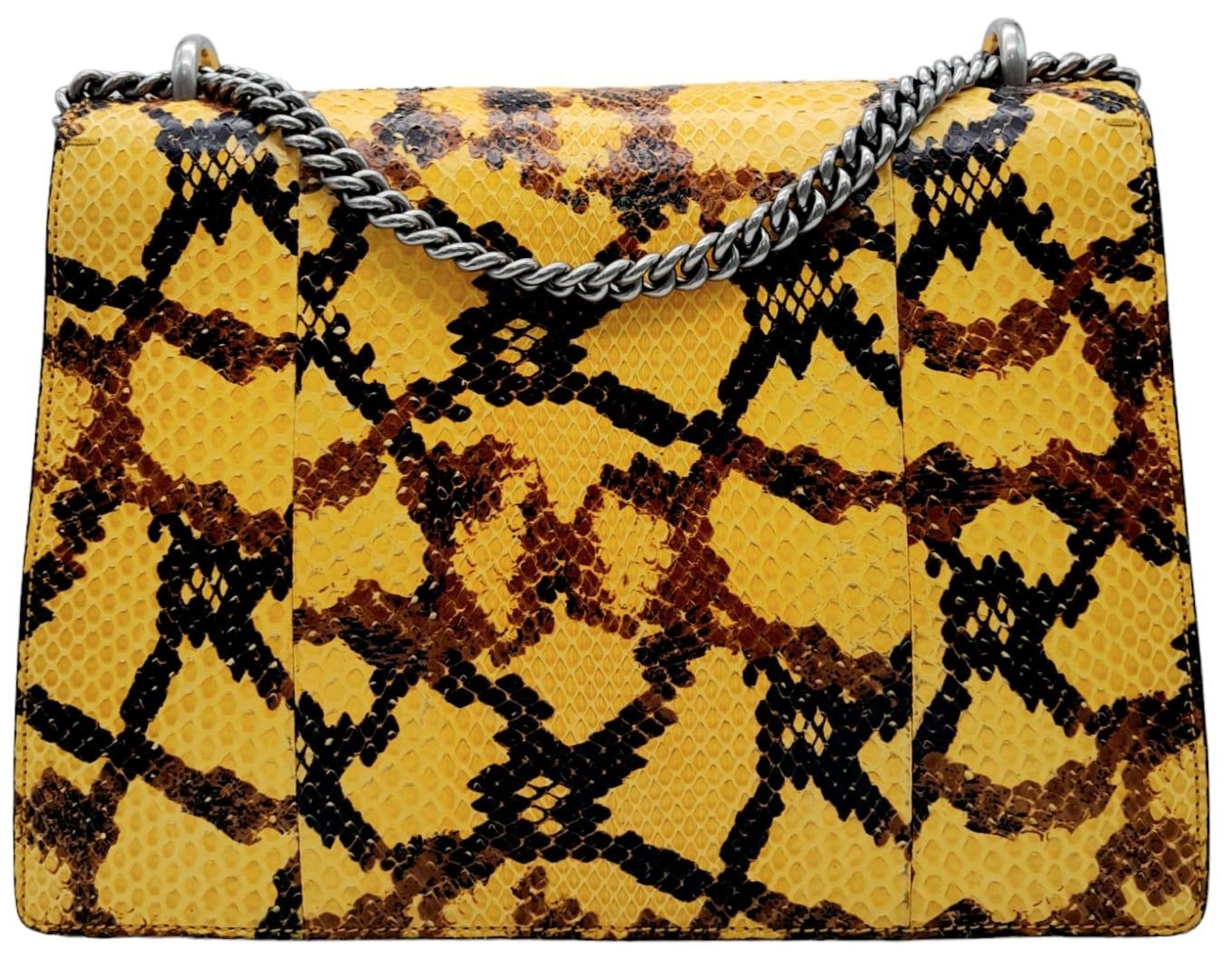 A Gucci Dionysus Python Pochette. With Silver Metal Hardware and Convertible Silver Metal Chain - Image 4 of 11