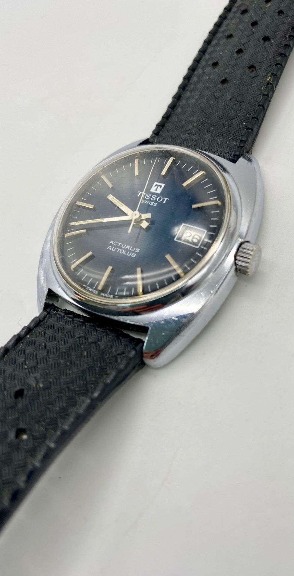 A Vintage Tissot Actualis Autolub Mechanical Gents Watch. Textured synthetic strap. Stainless - Image 3 of 4