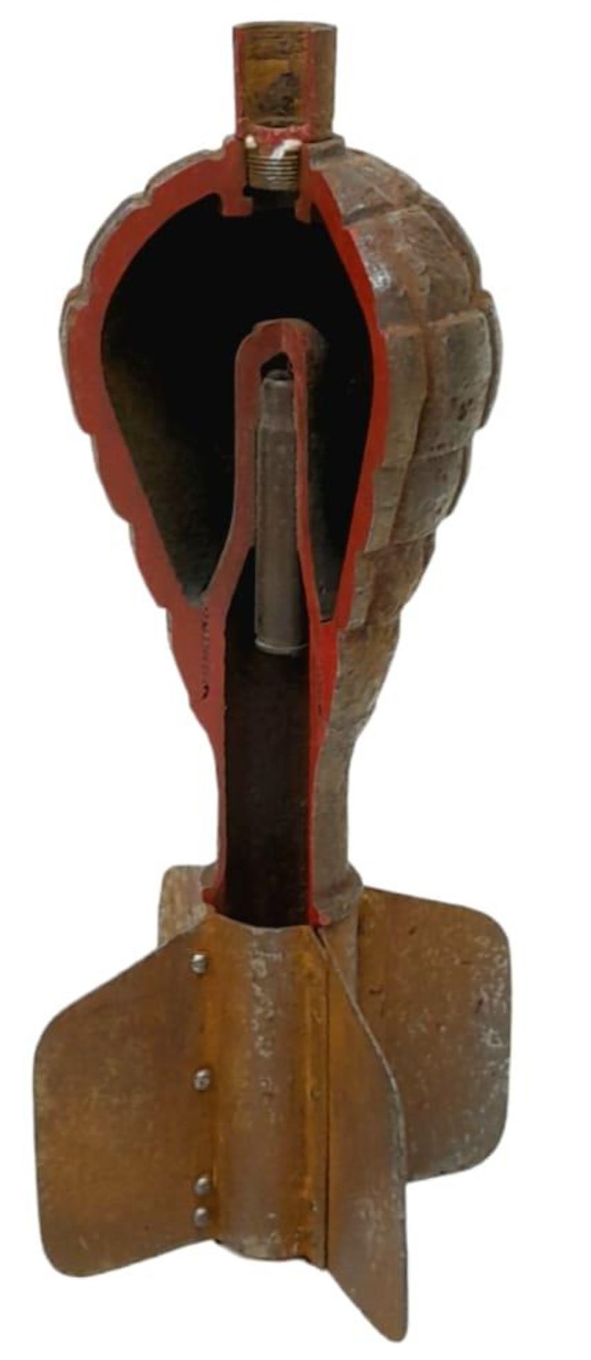 INERT Cutaway WW1 1st Pattern Granatenwerfer Spigot Morta Mortar Round. UK Mainland Sales Only