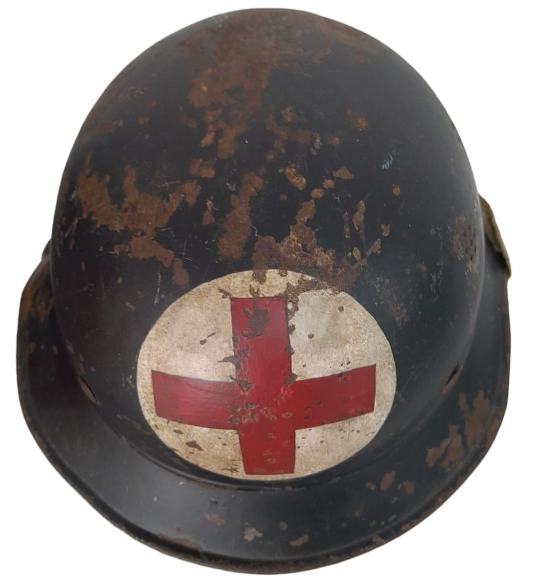 WW2 German Air Raid Warden and Medics Helmet from Bremen Motor Werks (BMW) Factory. - Bild 2 aus 6