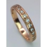 18K ROSE GOLD DIAMOND SET FULL ETERNITY RING, WITH APPROX 0.30CT DIAMONDS, WEIGHT 3.1G, SIZE M 1/