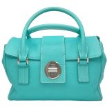 A Tiffany & Co. 'Manhattan' Satchel Handbag. The iconic 'Tiffany blue' leather exterior with