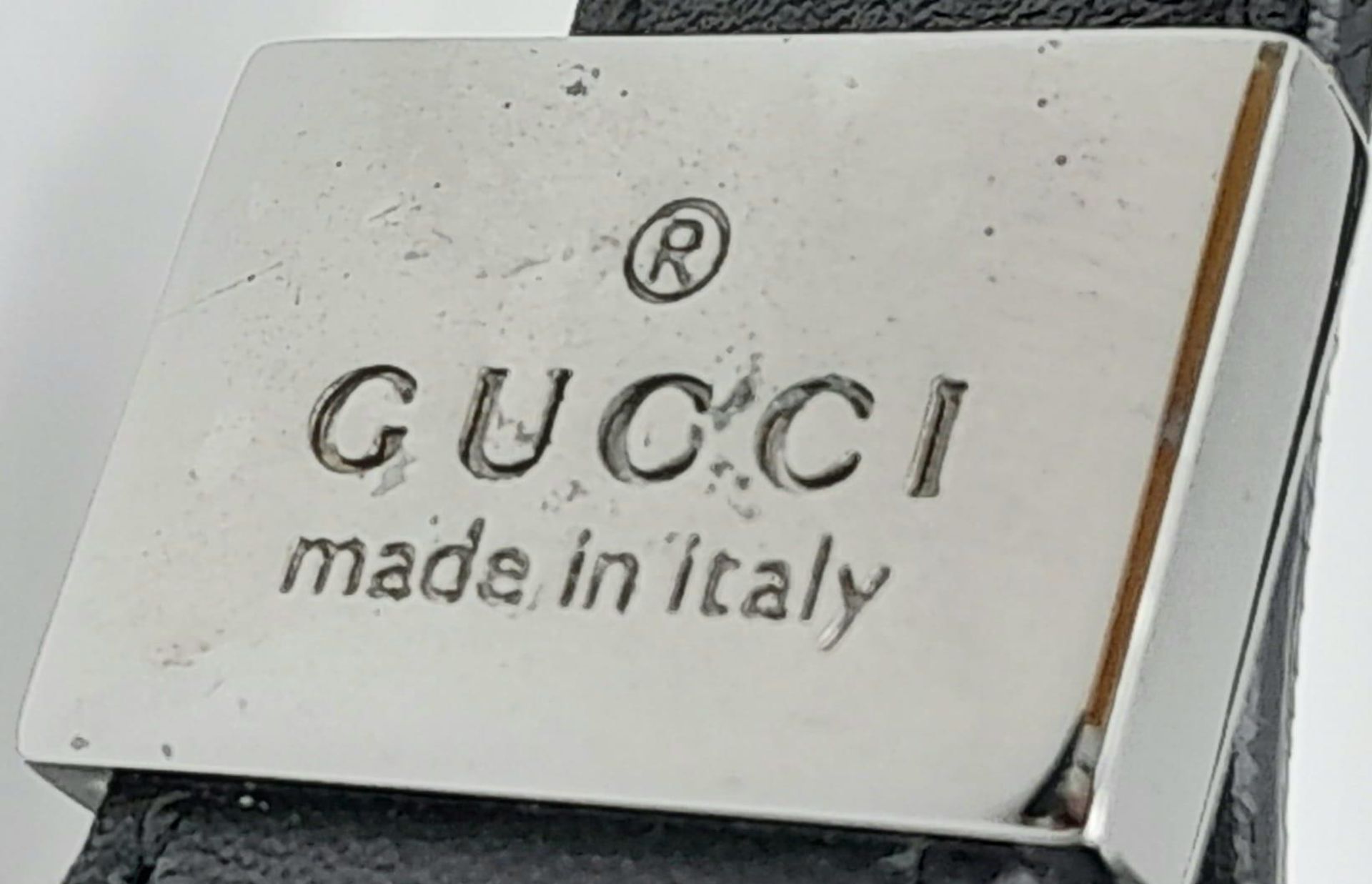 A Gucci Black Monogram Drawstring Shoulder Bag. Canvas exterior with silver-toned hardware, - Bild 7 aus 8
